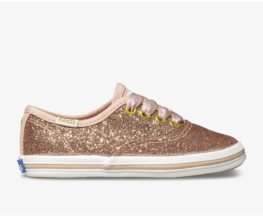 Tenis Keds Niña Rosas Dorados - Kate Spade New York Champion Glitter - 4573-MFLET